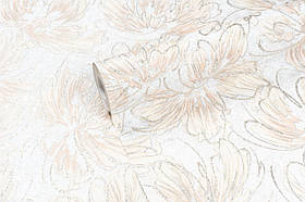 Метрові шпалери з квітами вінілові на флізеліні Vinil Pure DHL-1652/2 сіро-бежевий (1,06х10,05 м)