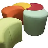 Пуф дитячий BNB Півмісяць темно-сірий (Колір: Флай 8833). Для садочка, шкоди, кімнати відпочинку, магазина дитячого одягу / взуття, фото 5