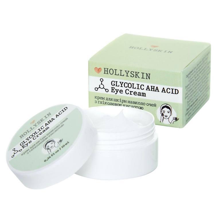 Крем для шкіри навколо очей з гліколевою кислотою HOLLYSKIN Glycolic AHA Acid Eye Cream