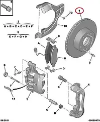 Гальмівний диск передній 280х24 Fiat Ducato 250, Peugeot Boxer 3, Citroen Jumper 3 (06-14), 51728377, 16078720, Fast, Італія