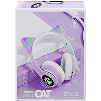 Уцінка. Бездротові навушники "Cat headset" (бузковий) - Пошкоджена упаковка
