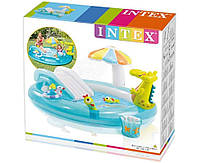 Intex Игровой центр Intex 57165, детский надувной центр бассейн Аллигатор 201х170х84 см, от 2-х лет