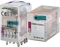 ERM4-220DCL Промежуточное реле с LED индикатором 220VDC 4C/O 6A под цоколь