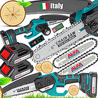 АКУМУЛЯТОРНА ПИЛА БЕНЗОПИЛА 2 АКУМУЛЯТОРА 2 БЕЗЩІТОЧНА НАПРАВЛЯЮЧА