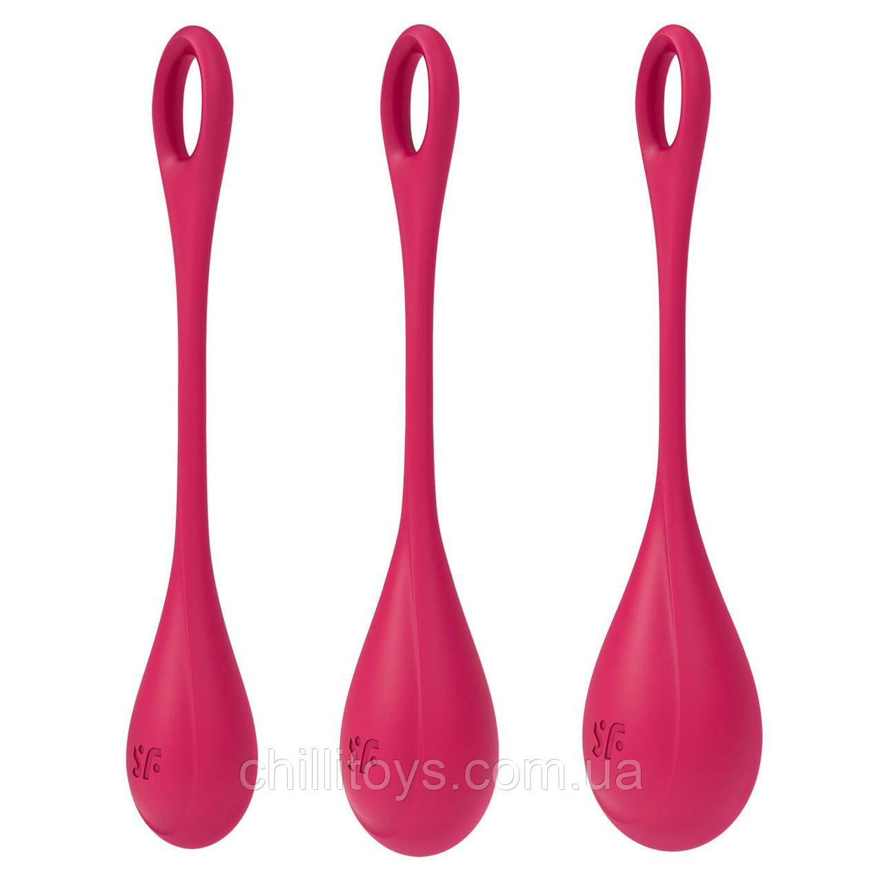 Набір йоні намистин Satisfyer Yoni Power 1 Red, діаметр 2-2,5-3см, вага 22-46-74гр SO5547, фото 1