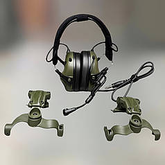 Навушники Earmor M32 Mod3 c кріпленням на шолом HD-ACC-08, активні, зі знімним мікрофоном та гарнітурою, Олива