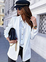 Женский легкий белый пиджак без подкладки