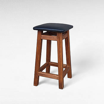 Кухонний дерев'яний табурет з м'яким сидінням зі шкірозамінника для кухні Стілець натуральне дерево Мілан М32