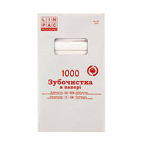 Зубочистки деревянные в индивидуальной бумажной упаковке (1000 шт./уп.) Linpac-7242