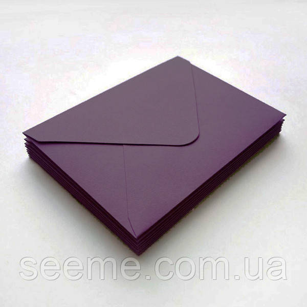 Конверт 184x140 мм, колір винний, КОМПЛЕКТ 10 шт.