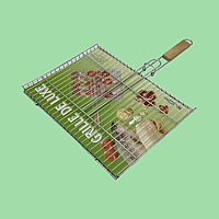 Решетка для гриля барбекю и мангала из нержавейки LUX №509 Сетка для мяса 42*31 cm L 55 cm VarioMarket