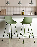 Набор из 2 барных стульев зеленый EMMET