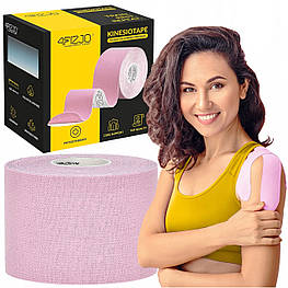 Стрічка кінезіологічна (кинезіотейп) 4FIZJO 5 см x 5 м 4FJ0625 Light Pink orig3294