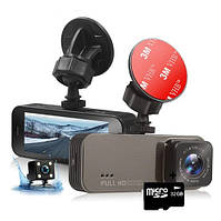 Видеорегистратор автомобильный Full HD 701 DVR 2 камеры для парковки с записью 1080р