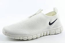 Кросівки без шнурків жіночі Nike Free Run молочні, фото 3