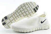 Кросівки без шнурків жіночі Nike Free Run молочні, фото 6