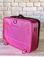 Большой бьюти- кейс, сумка мастера для косметики с съемными перегородками розовый