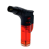 Мощная зажигалка с турбонаддувом, газовая зажигалка №006T-2 (боковая) прозрачная (4 цвета)