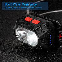 Ліхтар налобний PLD-SL02-XPG(white+red), Motion Sensor, Li-Ion акумулятор, ЗУ microUSB