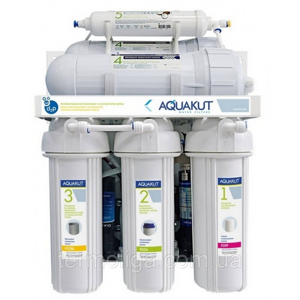 Aquakut Осмос високої продуктивності 400G RO-5 P01 з автоматичним промиванням мембрани, кран FCT-3(хайтек)