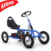 Детский веломобиль Bambi kart M 1697-12 картинг с педалями для ребенка от 5 лет надувные колеса Синий skd