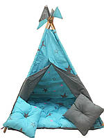 Вигвам детская игровая палатка Звезда Бирюза"