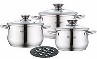 Набор кухонной посуды из нержавеющей стали 7 предметов Bohmann BH-0114 хорошее качество