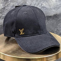 Louis Vuitton Lux черная кепка бейсболка лого вышивка коттон модная Луи Витон 009