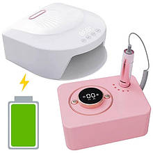 Набір акумуляторний 2в1 для манікюру: лампа бездротова BQ V18 і фрезер BQ-107, - RD-11