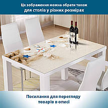 Покриття для підвіконня, м'яке скло з фотодруком Пісок з черепашками 35х100 см ПО-tx371, фото 4