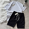 Костюм шорти футболка CP Company Сіпі Компані літній чорний білий комплект чоловічий жіночий, фото 4