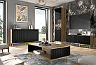 Журнальний столик Ravena B 90x60 дуб артисан/чорний матовий/чорний BIM Meble, фото 3