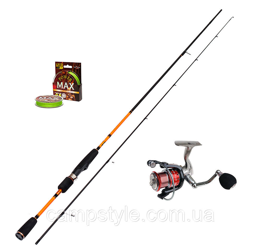 Комплект Спінінг Goss Evolution 3-10g 2,13 м котушка  Winner WD 2000 шнур Power MAX 100 m
