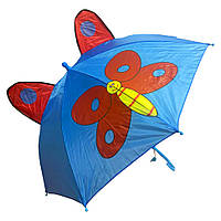 Детский зонтик с ушками COLOR-IT SY-15 трость, 60 см Бабочка, Lala.in.ua