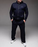 Мужской тёмно-синий спортивный костюм Nike Air БАТАЛ с капюшоном