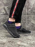 Легкие летние дышащие черные мужские кроссовки из ткани, мягкие универсальные простые кроссы для парней