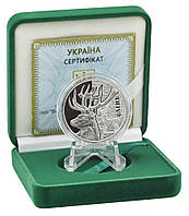 Монета серебряная Украина 5 гривен "Олень" 2016 Фауна