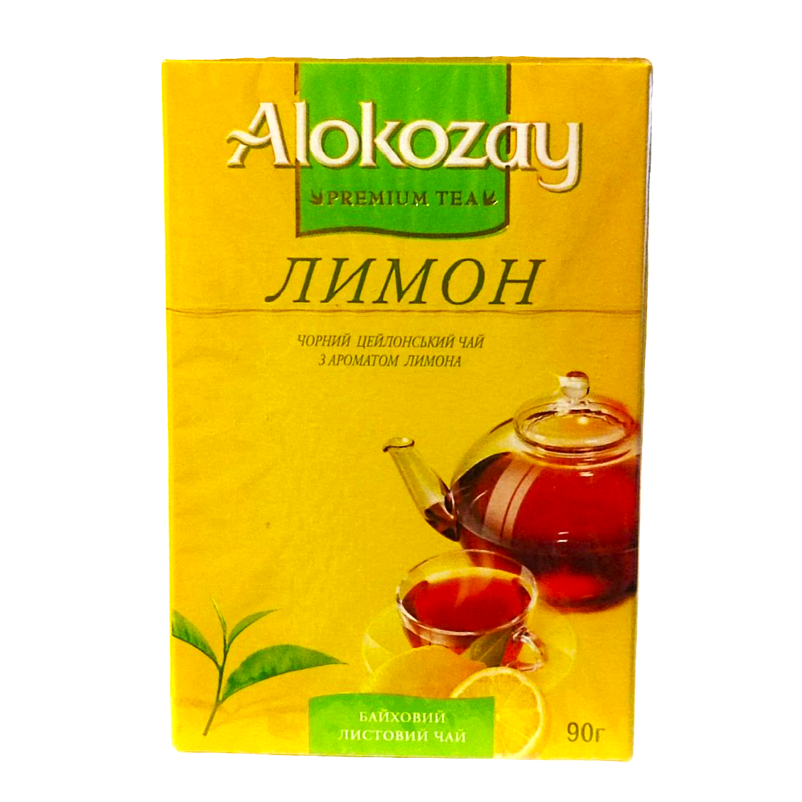 Чорний листовий чай з лимоном Alokozay 90 грамів
