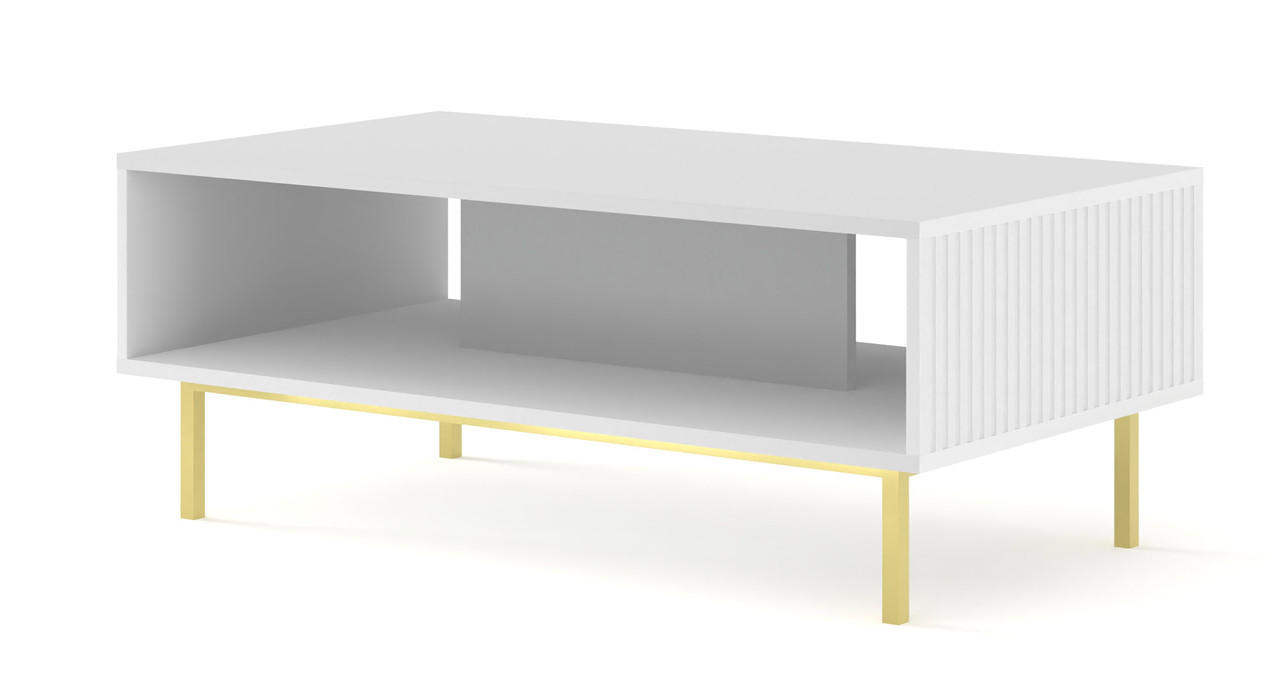 Журнальний столик Ravena B 90x60 білий матовий/золотий BIM Meble