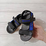 Літні босоніжки для хлопчика на липучці в чорному кольорі, фото 3