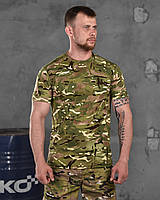 Тактическая футболка потоотводящая камуфляж мультикам для всу, Армейская камуфляжна футболка для военных
