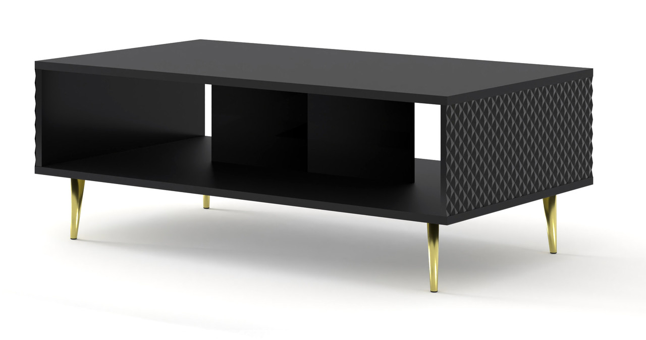 Журнальний столик Ravena C 90x60 чорний глянець/золотий BIM Meble