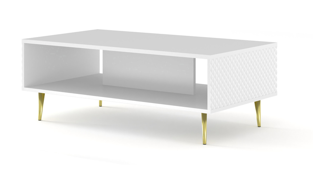 Журнальний столик Ravena C 90x60 білий глянець/золотий BIM Meble