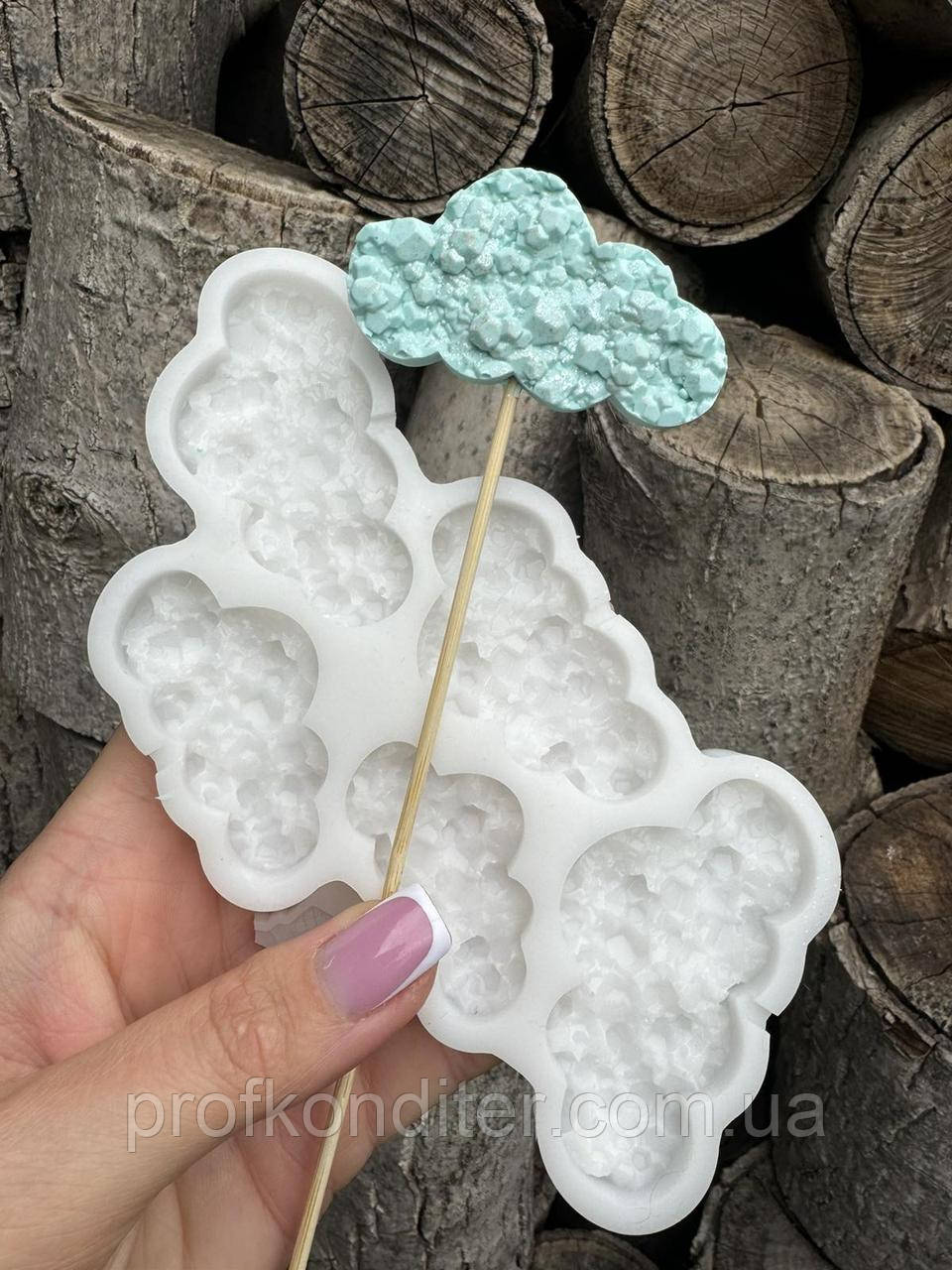 ЭКСКЛЮЗИВ! Силіконовий молд для ГІПСУ та ін "Хмаринки з кристалами", фото 1