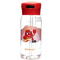 Бутылка для воды Casno 400 мл KXN-1195 Червона краб з соломинкою (KXN-1195_Red) h