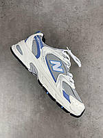 Бело-серые кроссовки Нью Беланс 530 унисекс New Balance 530 White Blue