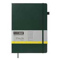 Книга записная Buromax Etalon 210x295 мм 96 листов в клетку обложка из искусственной кожи Зеленый