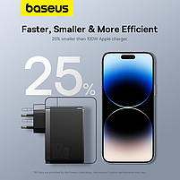 Зарядний пристрій Baseus GaN5 Pro 160 w 2xUSB-C + USB 160 Вт з кабелем Black (P10110825113-00), фото 5