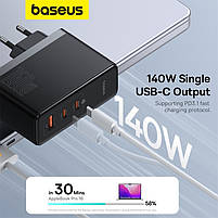 Зарядний пристрій Baseus GaN5 Pro 160 w 2xUSB-C + USB 160 Вт з кабелем Black (P10110825113-00), фото 8