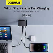 Зарядний пристрій Baseus GaN5 Pro 160 w 2xUSB-C + USB 160 Вт з кабелем Black (P10110825113-00), фото 4